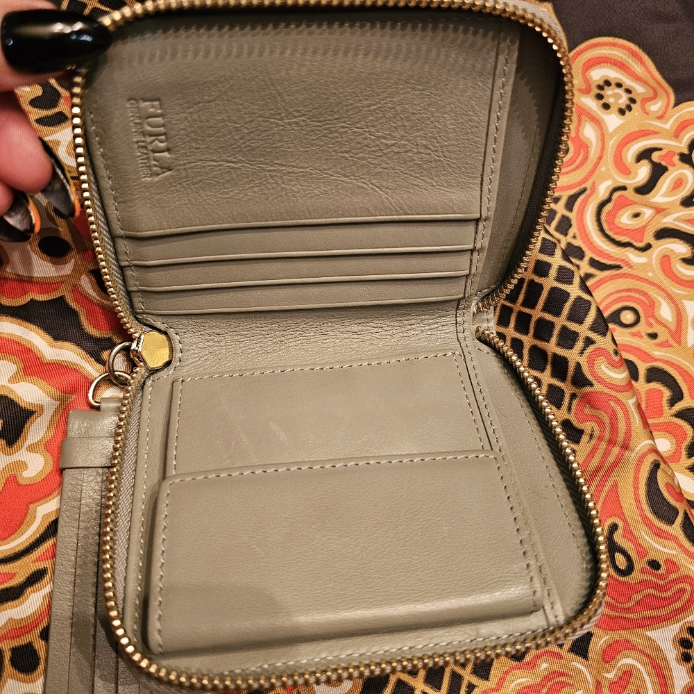 Grey Furla zippy wallet w/tassle #preloved - Picture 5 of 12